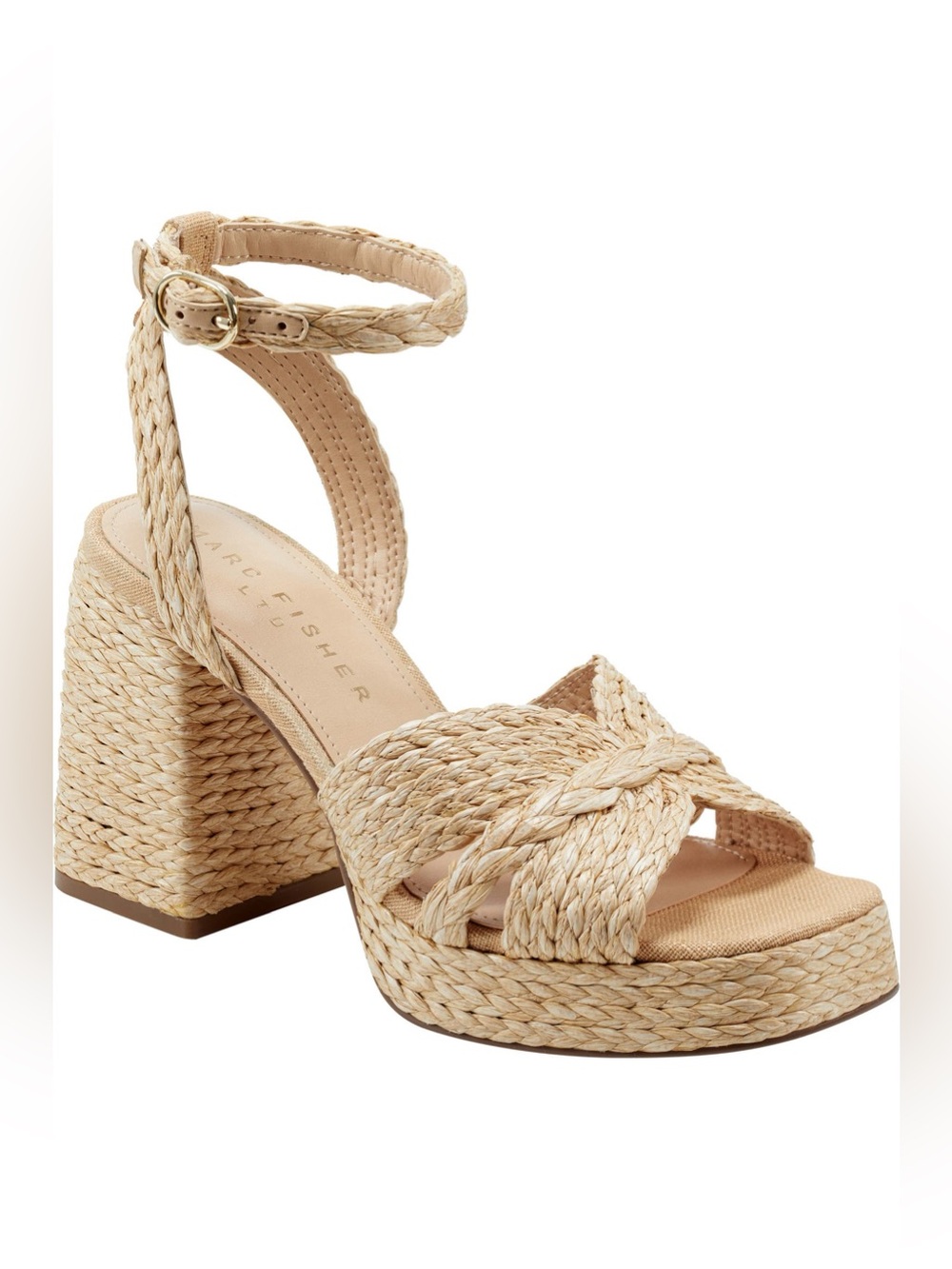 Marc Fisher Janie Raffia Platform Sandal